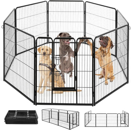 Dog Playpen | 40 Inch, 8 Panels | Heavy Duty Metal Pet Exercise Pen | Indoor Outdoor Fence Panels | Rust-Resistant, Removable