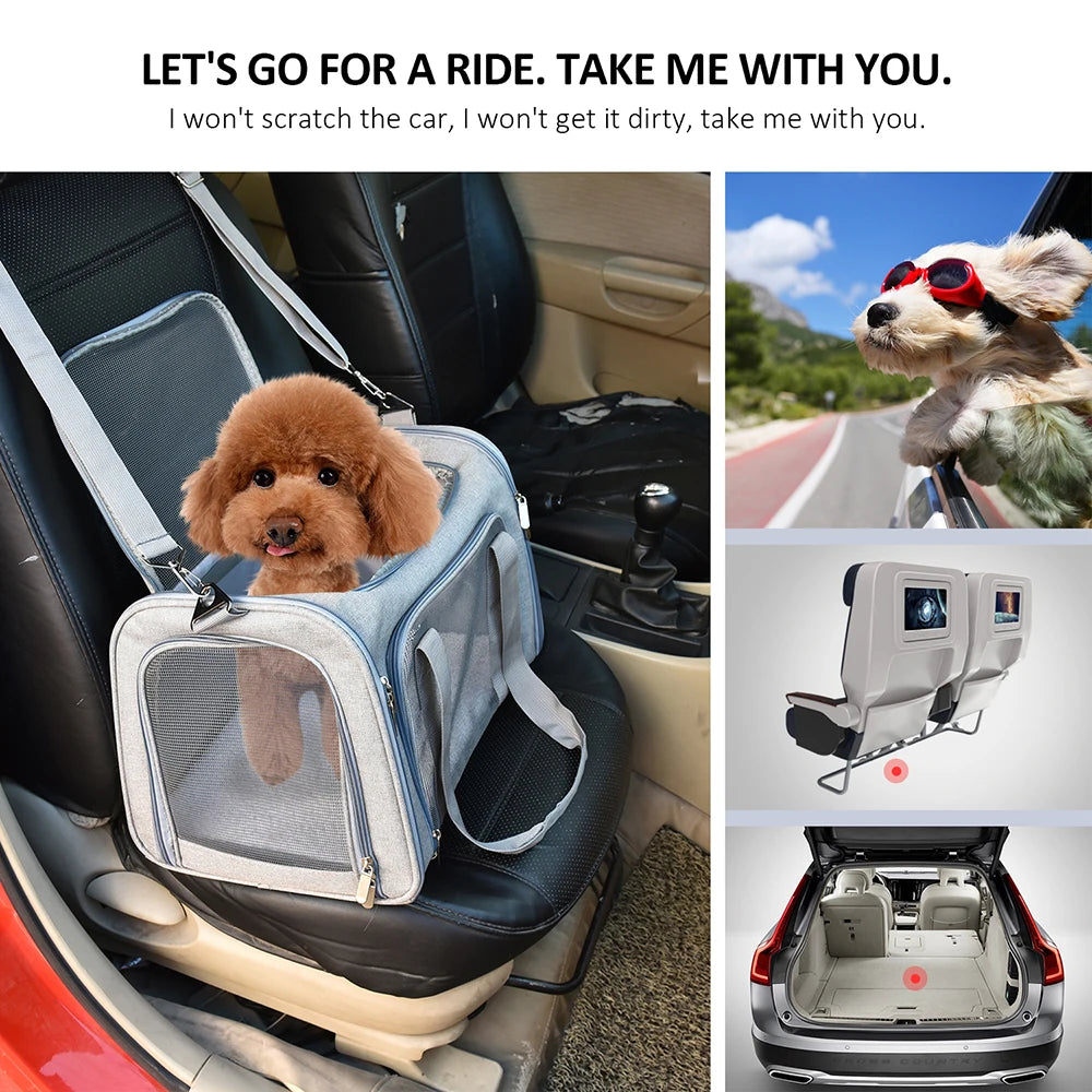 Dog Carrier Bag ,Soft Side Backpack, Pet Carriers Dog Travel Bags Airline Approved ,Transport For Small Dogs and Cats
