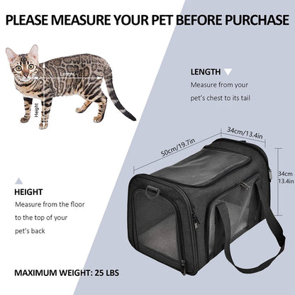 Dog Carrier Bag ,Soft Side Backpack, Pet Carriers Dog Travel Bags Airline Approved ,Transport For Small Dogs and Cats