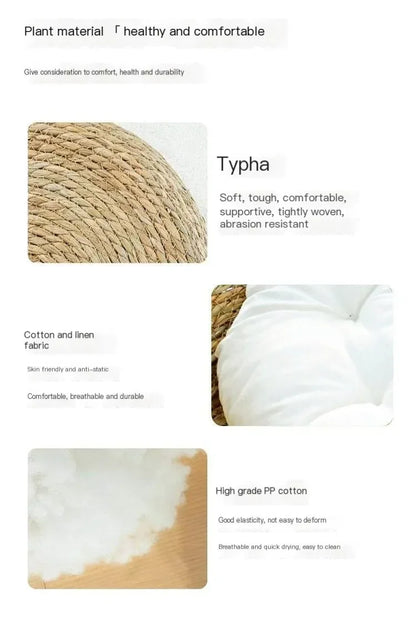 All Seasons Pure hand-woven rattan cat nest,  universal warm pad is removable and washable