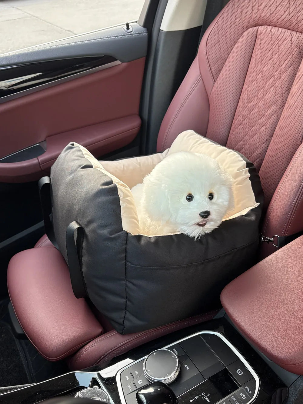 Dog Car Seat with Safety Belt, Four Season Universal Pet Nest Cushion, Washable Dogs, Cats, Sofa Bedding Travel Mattress