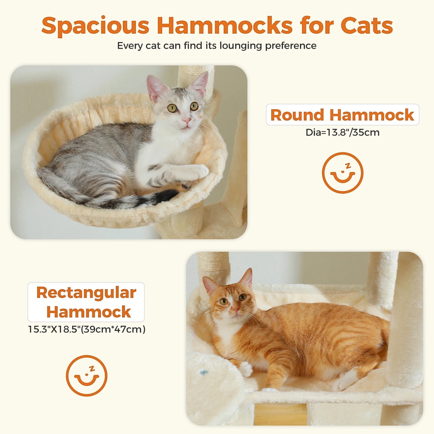 Tall Cat Tree for Indoor Cats, Big Cat Tower with Super Large Hammock, Cat Climbing Tree with Scratching Posts, Condo House Black