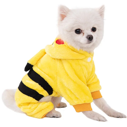 Soft Warm Fleece Dogs Jumpsuits with Hoodies, Pet Clothing for Small Dogs, Puppies and Cats