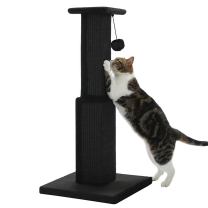 Large Cat Scratching Post for Indoor Cats, Ultimate Scratch Post with Woven Sisal Dangling Ball