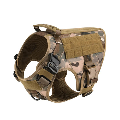 Tactical Dog Harness Collar Leash Molle Pouches For Medium and Large Dogs, Walking Vest Dog Harnesses