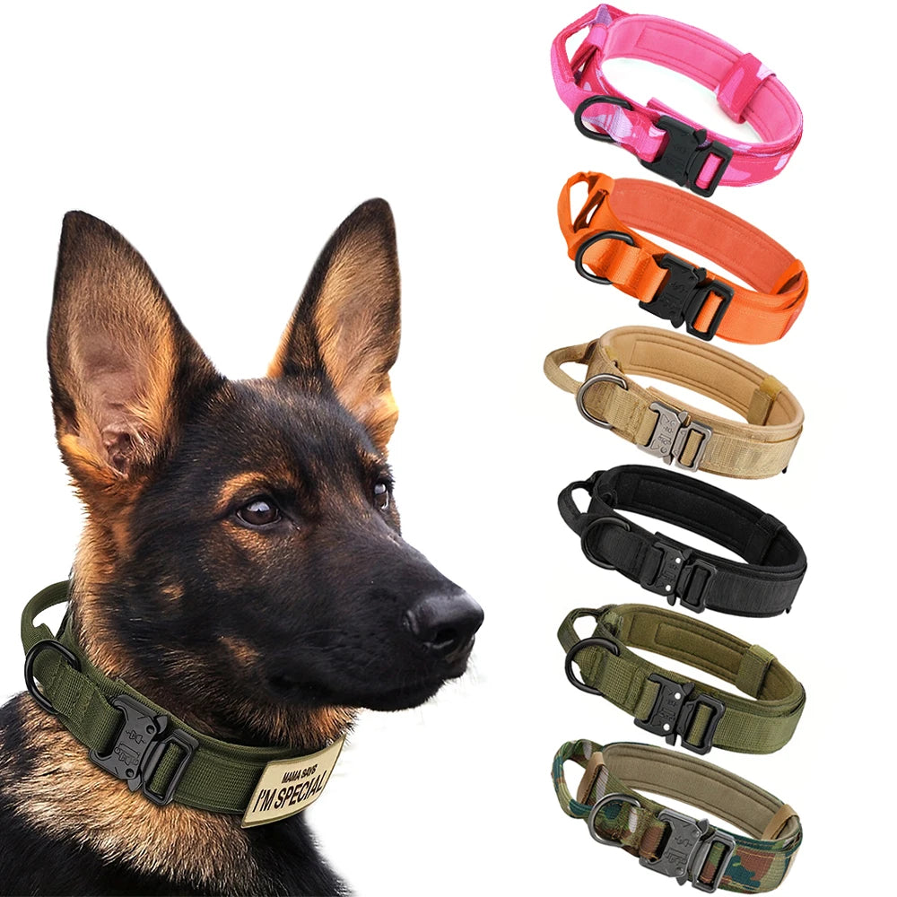 Dog Training Collar, Adjustable Tactical Dog Collar And Leash Set Control Handle For Small and Big Dogs