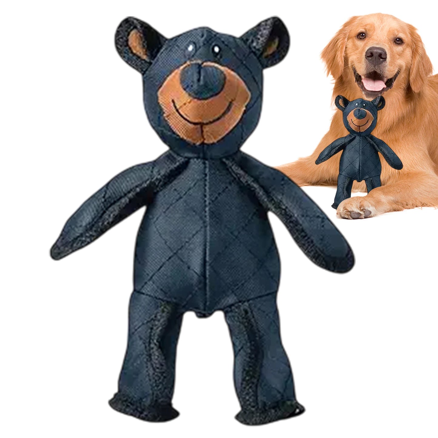 Squeaky Plush Bear Toy for Dogs, Unbreakable Teddy Squeaky Dog Toy