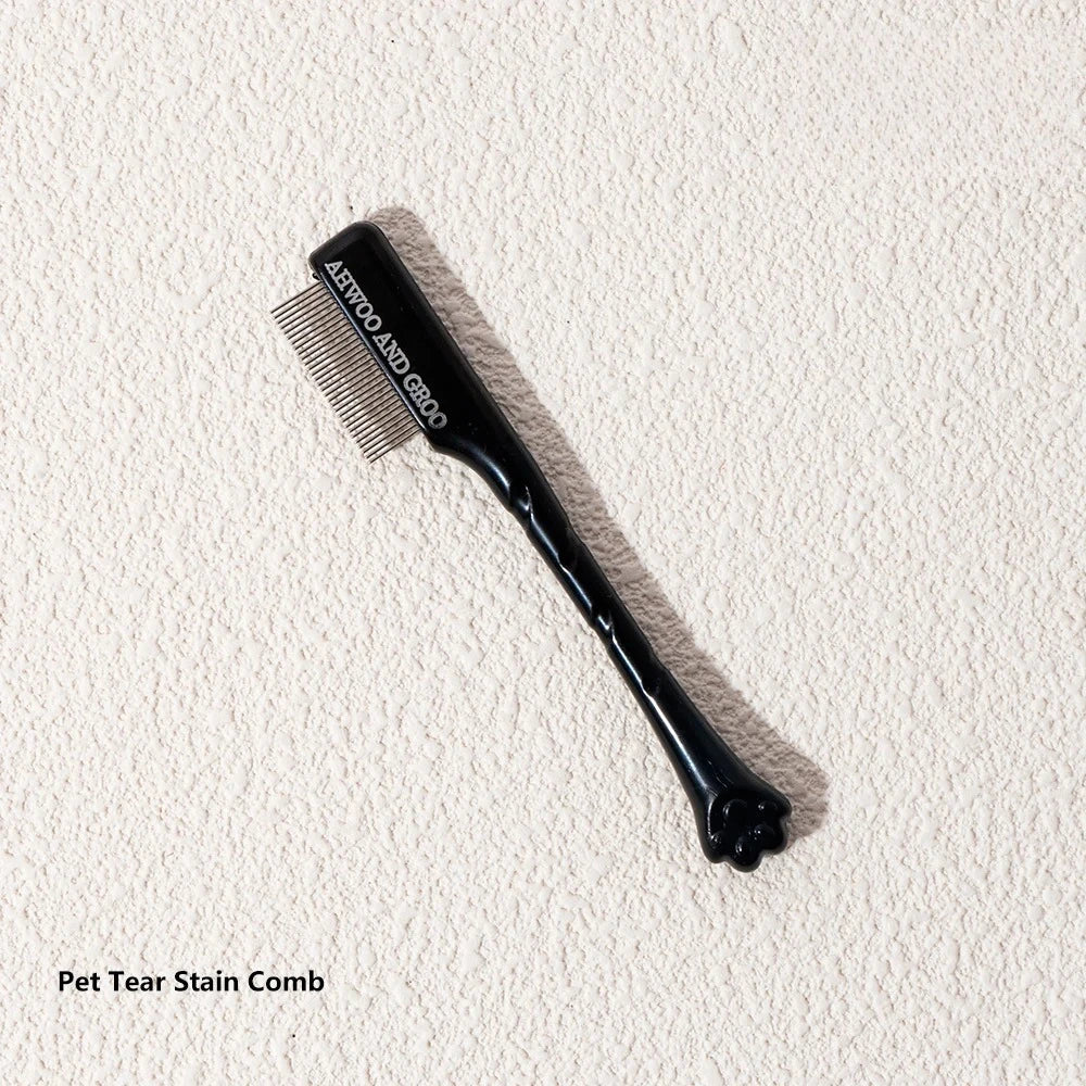 Pet Facial Cleaning Comb Set, Removes Tear Stains, Dog and Cat Hair Repair Scissors, Hair Comb