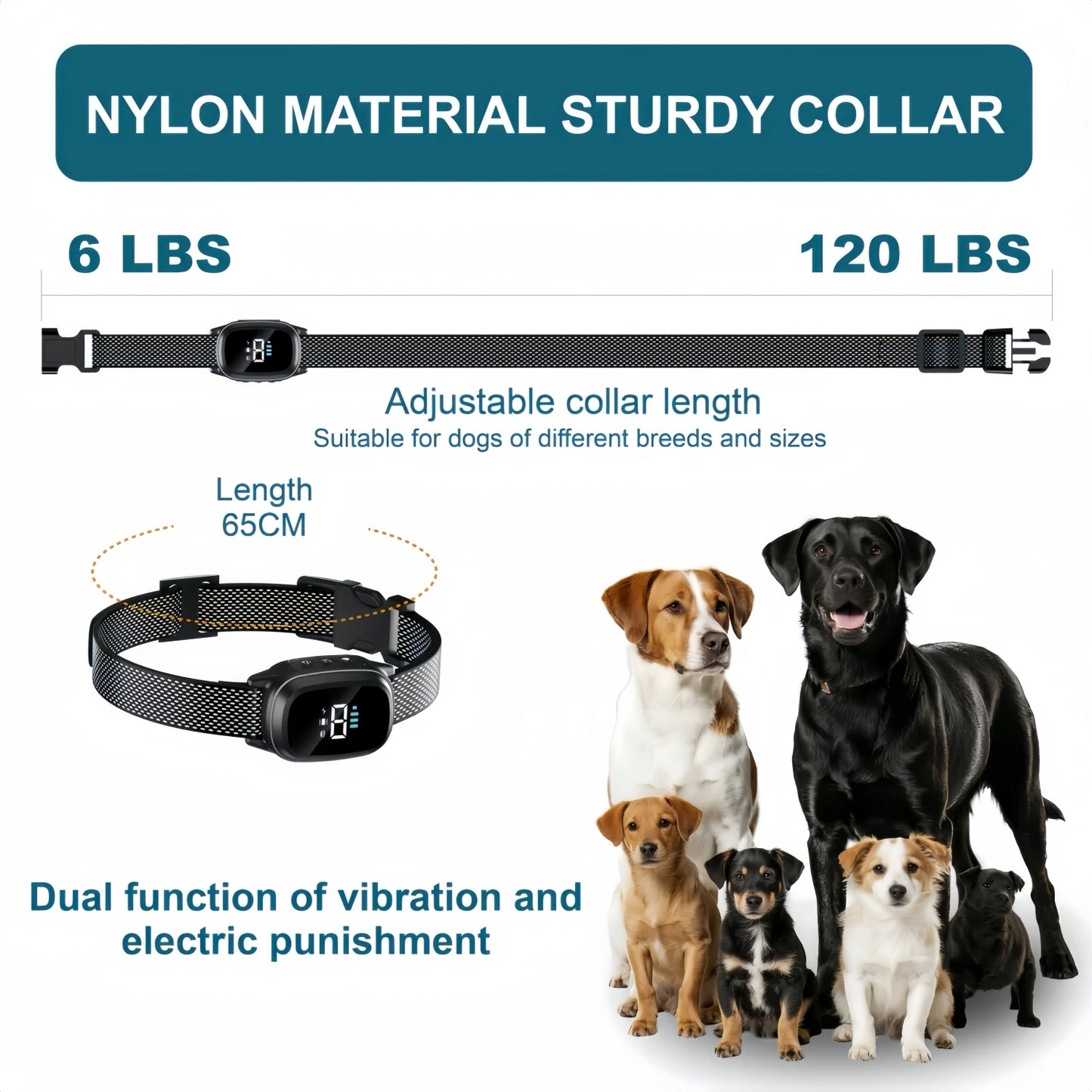 Waterproof Dog Bark Collar, Rechargeable Anti-Bark Collar For Dogs,  Stop Barking, Dogs with Vibration Training Collar,  For Small, or Medium Dogs