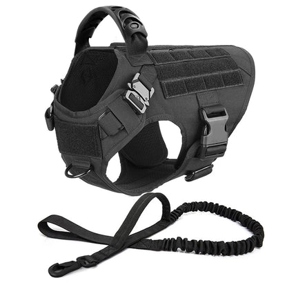 Tactical Dog Harness, Leash Set for Large Dogs, Military Harnesses for Training and Walking or Hunting