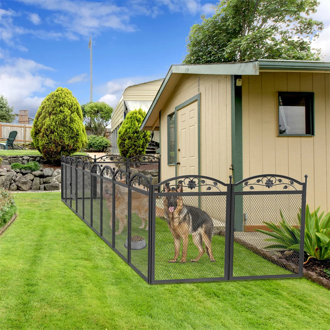 8 Panels DIY Heavy Duty Dog Playpen, Pen Outdoor or Indoor, Dog, Puppy Metal Fence with Waterproof Fertility Pad for Whelping,Training