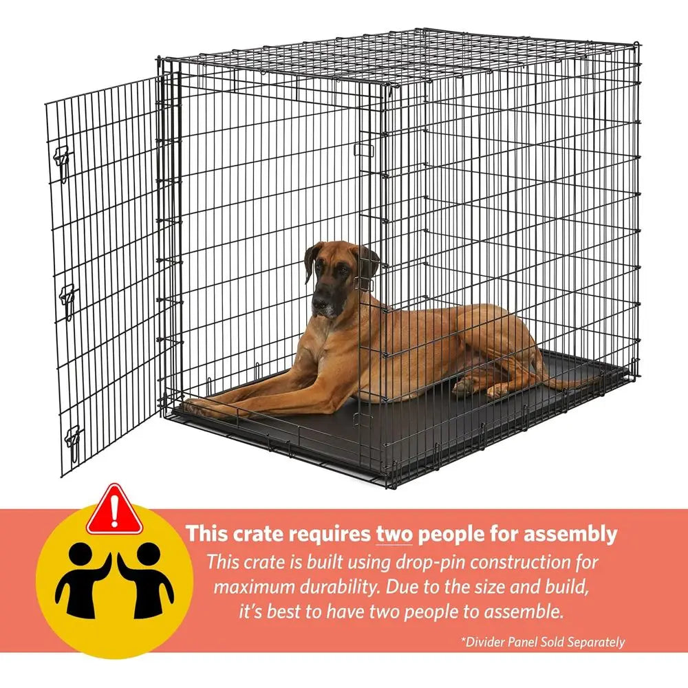 Ginormous Single Door 54-Inch Dog Crate for XXL Dogs Breeds; Great Dane, Mastiff, St. Bernard