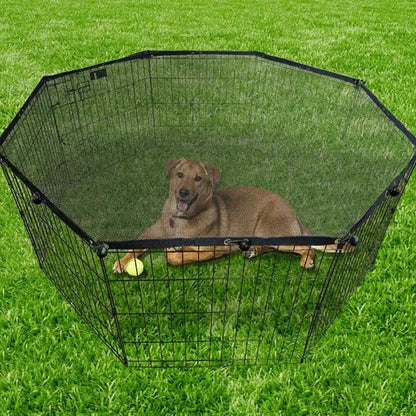 Dog or Puppy Playpen Covered from Sun and Rain, Rain Proof Cover,  Fits 8 Panels Dog Pen For Outdoor or Indoor, Escape-Proof