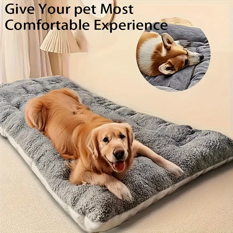 Oversized Plush Dog or Cat Bed - Winter Warm, Waterproof and Washable, Extra Thick Soft Fleece