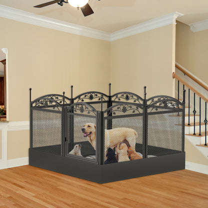 8 Panels DIY Heavy Duty Dog Playpen, Pen Outdoor or Indoor, Dog, Puppy Metal Fence with Waterproof Fertility Pad for Whelping,Training