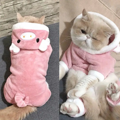 Soft Warm Fleece Dogs Jumpsuits with Hoodies, Pet Clothing for Small Dogs, Puppies and Cats