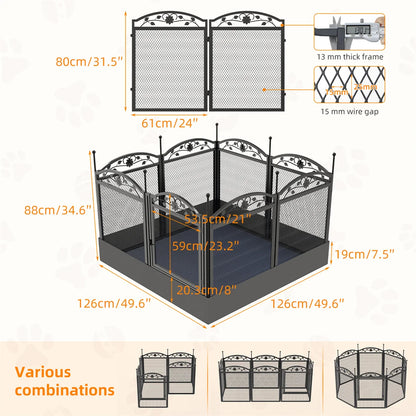 8 Panels DIY Heavy Duty Dog Playpen, Pen Outdoor or Indoor, Dog, Puppy Metal Fence with Waterproof Fertility Pad for Whelping,Training