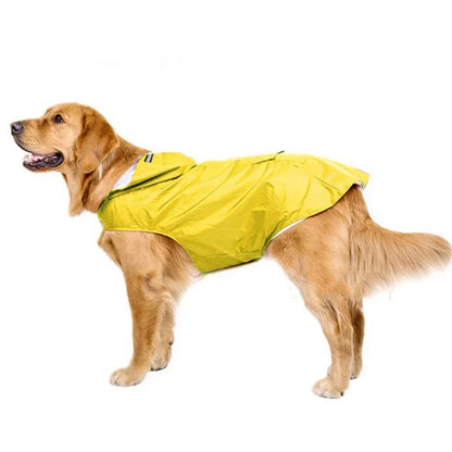 Dog Raincoat, Waterproof Hoodie,  Rain Poncho, Pet Rainwear Clothes with Reflective Stripe for All Sizes