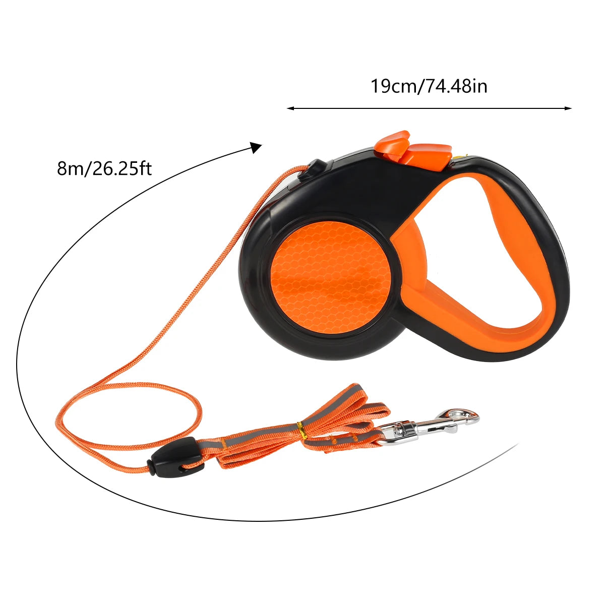 8M Retractable Dog Lead ,Heavy Duty Pet Walking Leash with Strong Reflective Tape Non-Slip Handle for Small, Medium and Large Dogs