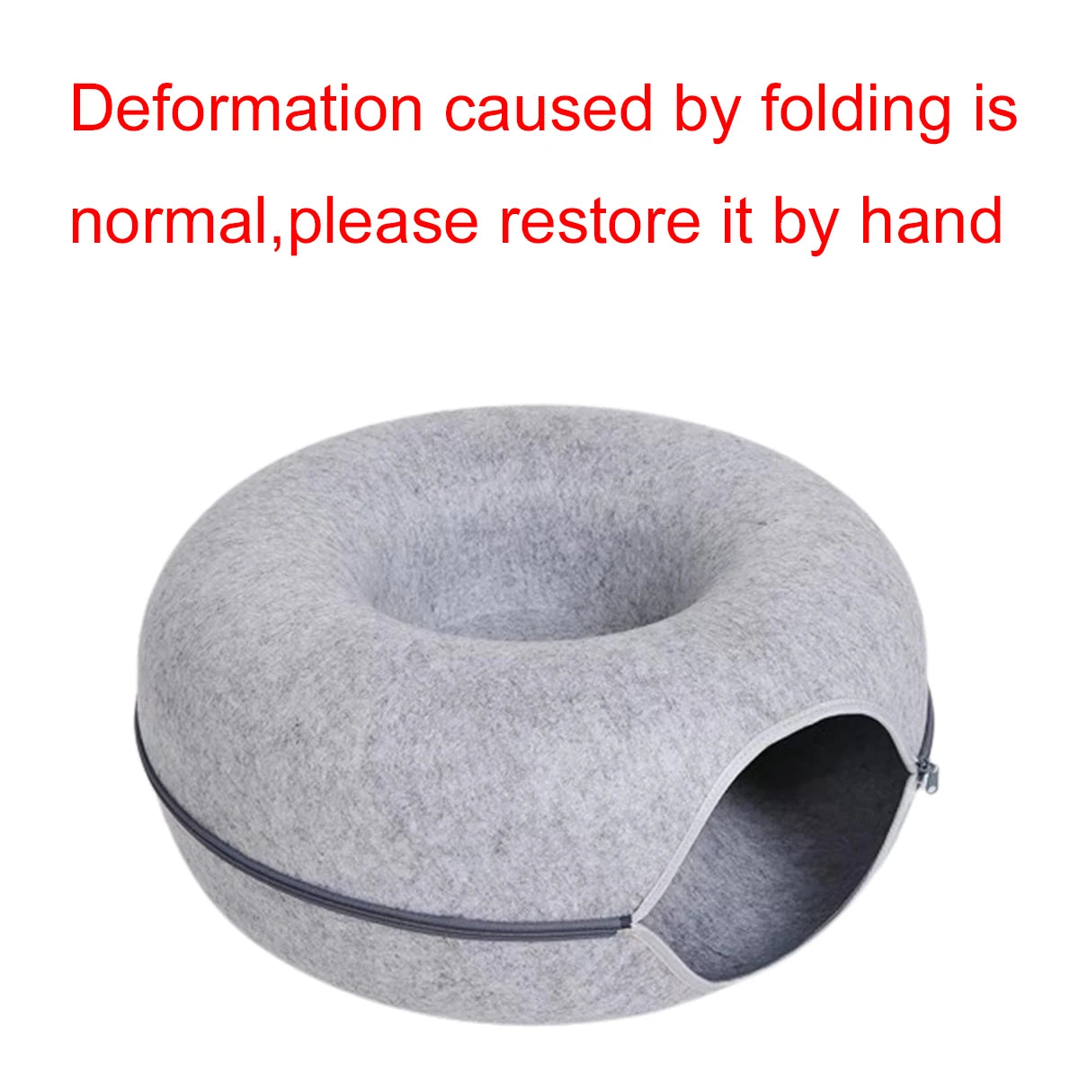 Felt Donut Bed for Cats or Small Dogs House With Breather Hole,  Dog Bed,  Interactive Play Toys for Cats to Hide 2 in