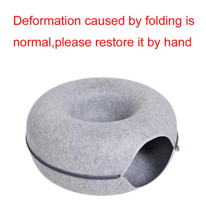 Felt Donut Bed for Cats or Small Dogs House With Breather Hole,  Dog Bed,  Interactive Play Toys for Cats to Hide 2 in