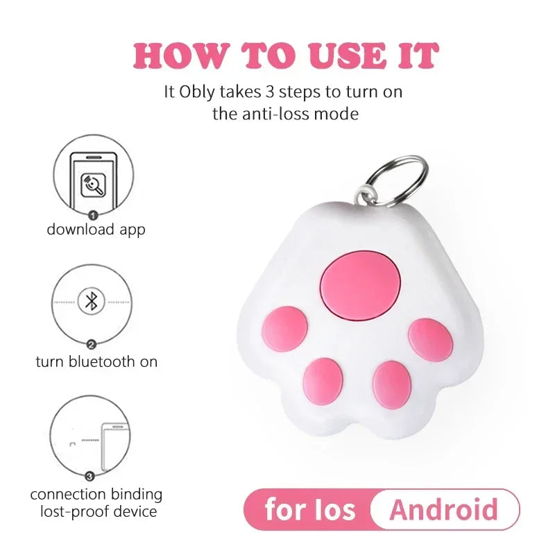 Dog Paw Mini GPS Tracker Cats, Dogs, Children, Elderly, Anti Lost Device, Intelligent Tracking Locator.