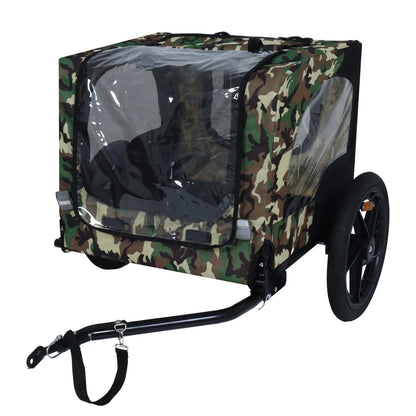 Foldable Pet Bike Trailer, Dog Bicycle Cart with Quick Release Wheels, Non-Slip Floor and, Safety Leash for Small or Medium Pets
