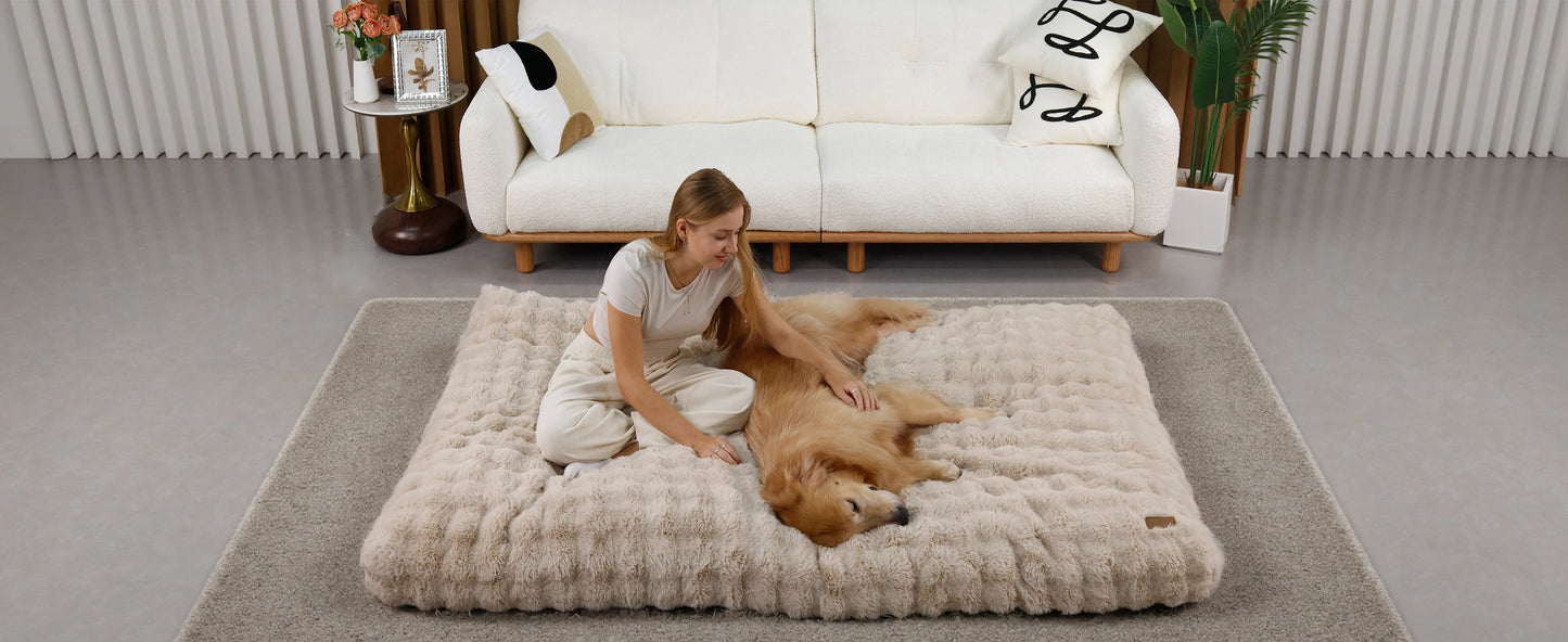 Ultra Plush Dog Bed ,Large Dog Crate Puppy Mattress, Washable Mat