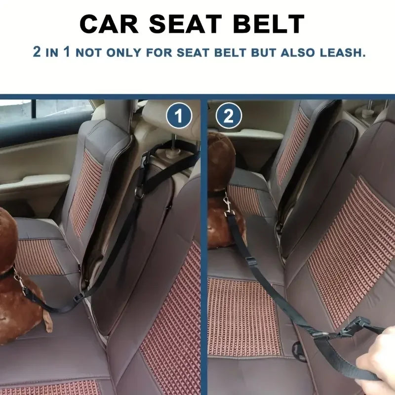 1pc Pet Dog And Cat Seat Belt, Car Headrest Restraint, Adjustable Safety Rope,