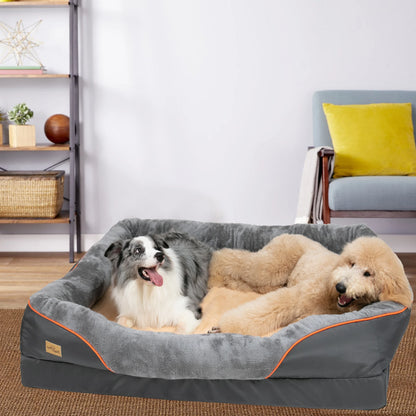 Large Dog Bed Soft and Comfortable ,Anti Allergy ,Warm Fleece, Removable Washable Cover, Waterproof