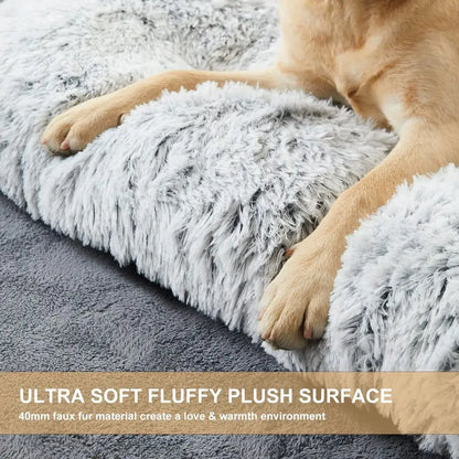 Dog Beds for Large Dogs, Plush Dog Crate Bed, Fluffy and Cozy Kennel Pad for Sleeping with AntiSlide