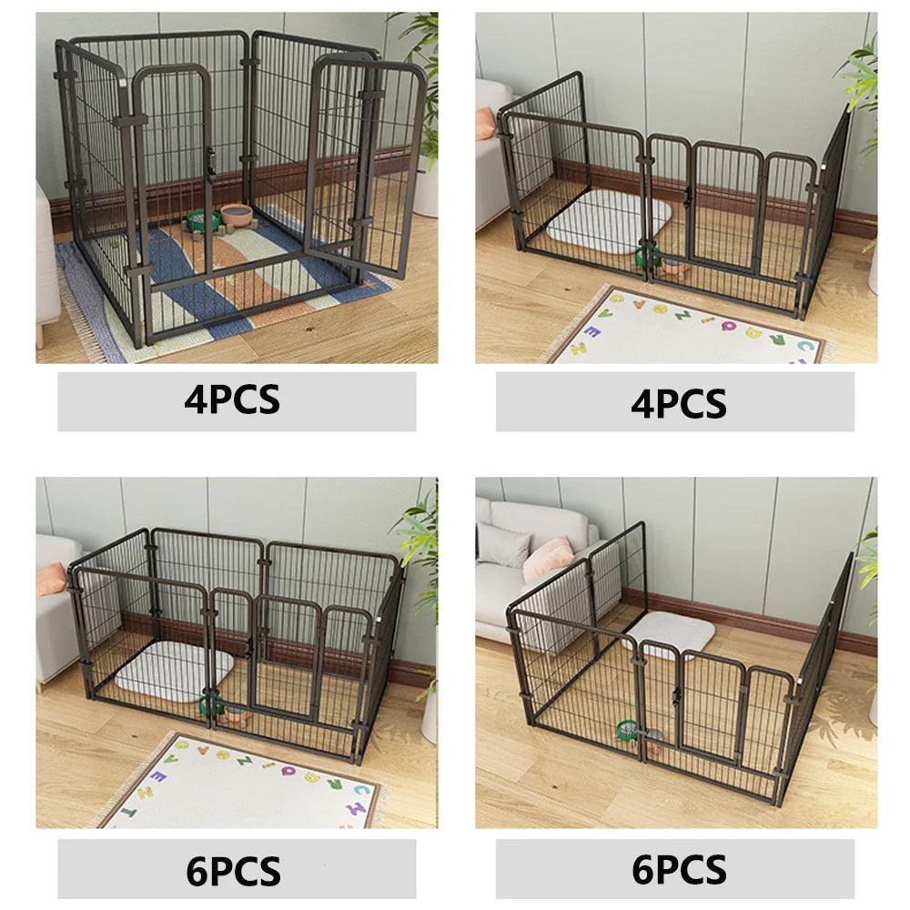 4/6 Panels Dog Fence, Playpen Foldable, Puppy Exercise Kennel , Heavy Duty Cage for Dogs, Cats, Rabbits or any medium size pet.