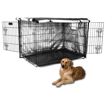 Wire Dog Crate with Cover, Double Door, Cover 42 Inches Heavy Duty Oxford Fabric
