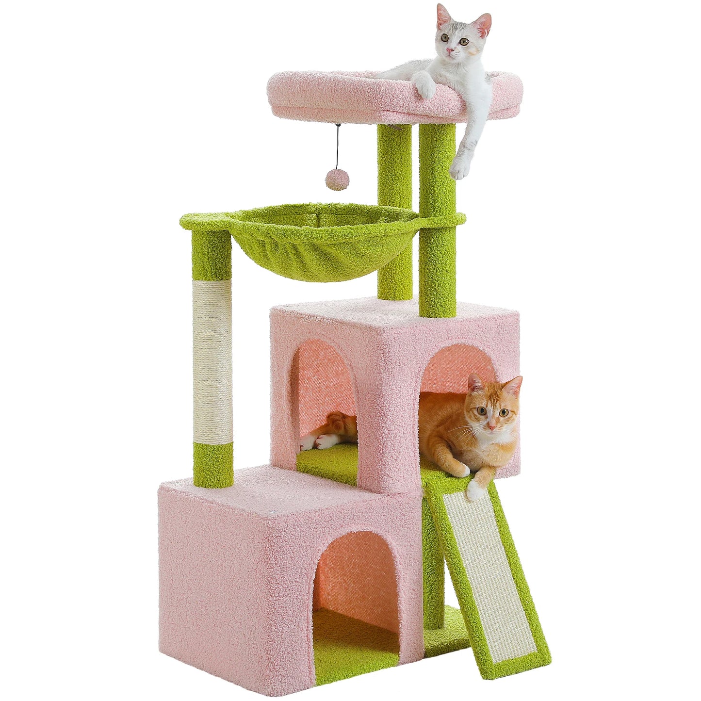 Large Cat Tree for Indoor Cats, Multi-Level Cat Tower with Sisal Scratching Post, 2 Spacious Condo, Cat Scratching Pad