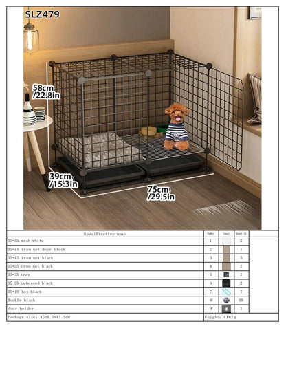 Dog Cage Small Dog Indoor with Separate Toilet Household Corgi Teddy Pomeranian House Kennel Dog Pet Fence