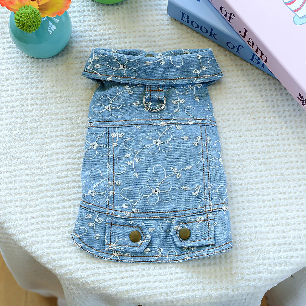 Denim Doggie Pet Jacket, Sleeveless Vest, Jeans Coat, Autumn or Spring Wear,  Apparel For Small, Medium, Dogs or  XS XL sizes for Cat or Puppy