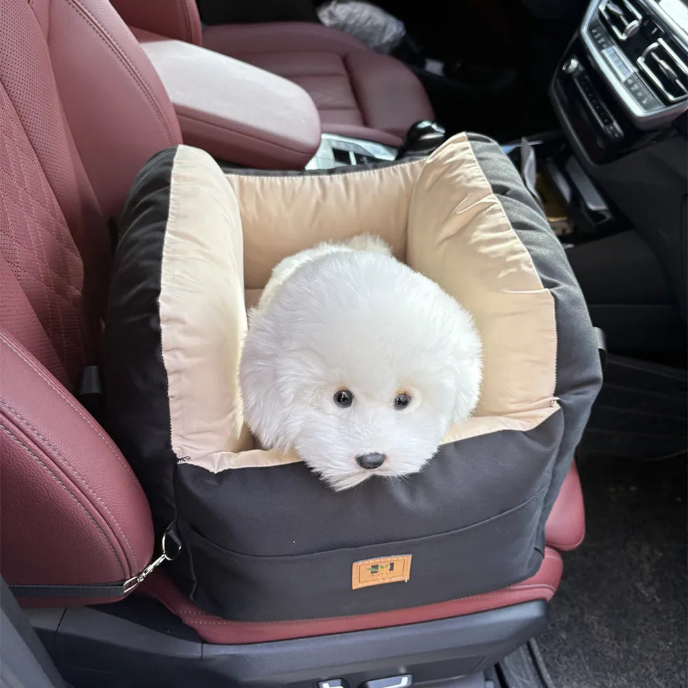 Dog Car Seat with Safety Belt, Four Season Universal Pet Nest Cushion, Washable Dogs, Cats, Sofa Bedding Travel Mattress