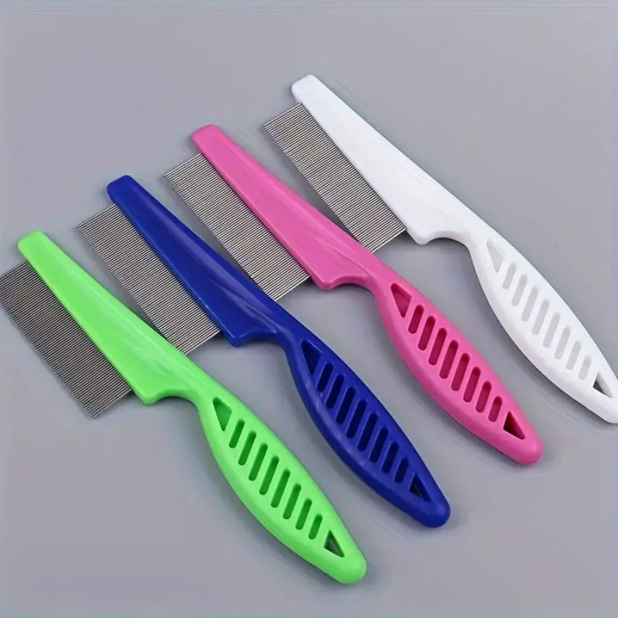 Stainless Steel Flea Comb for Dogs and Cats – Fine Tooth Pet Grooming Comb Cleaner