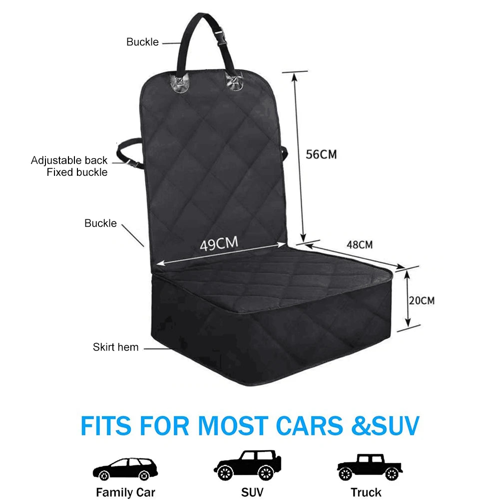 Dog Car Front Seat Cover Waterproof, Non-Slip Pet Cat and Dog Carrier, Folding Pet Carrier Seat Cover for Cars Trucks SUV
