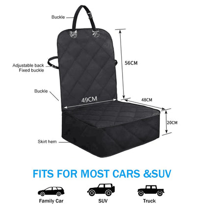 Dog Car Front Seat Cover Waterproof, Non-Slip Pet Cat and Dog Carrier, Folding Pet Carrier Seat Cover for Cars Trucks SUV