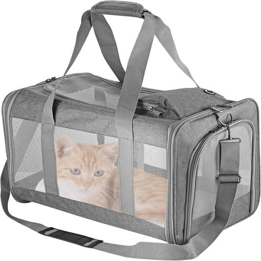 Airline Approved Pet Carrier for Cats and Dogs, Soft Travel Bag with Breathable Honeycomb Board,Removable Support Board for Pet