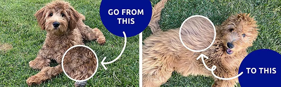 Pet Deshedding Brush - Double-Sided Undercoat Rake for Dogs & Cats - Shedding Comb and Dematting Tool for Grooming, Extra Wide