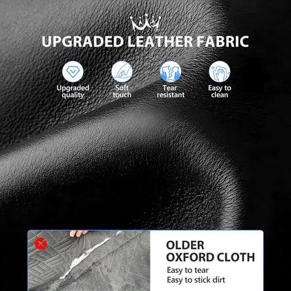 Upgraded PU Leather Dog Car Seat Cover, Waterproof Back Seat Extender for Dogs, Anti-Scratch Hard Bottom, Fits SUV, Supports