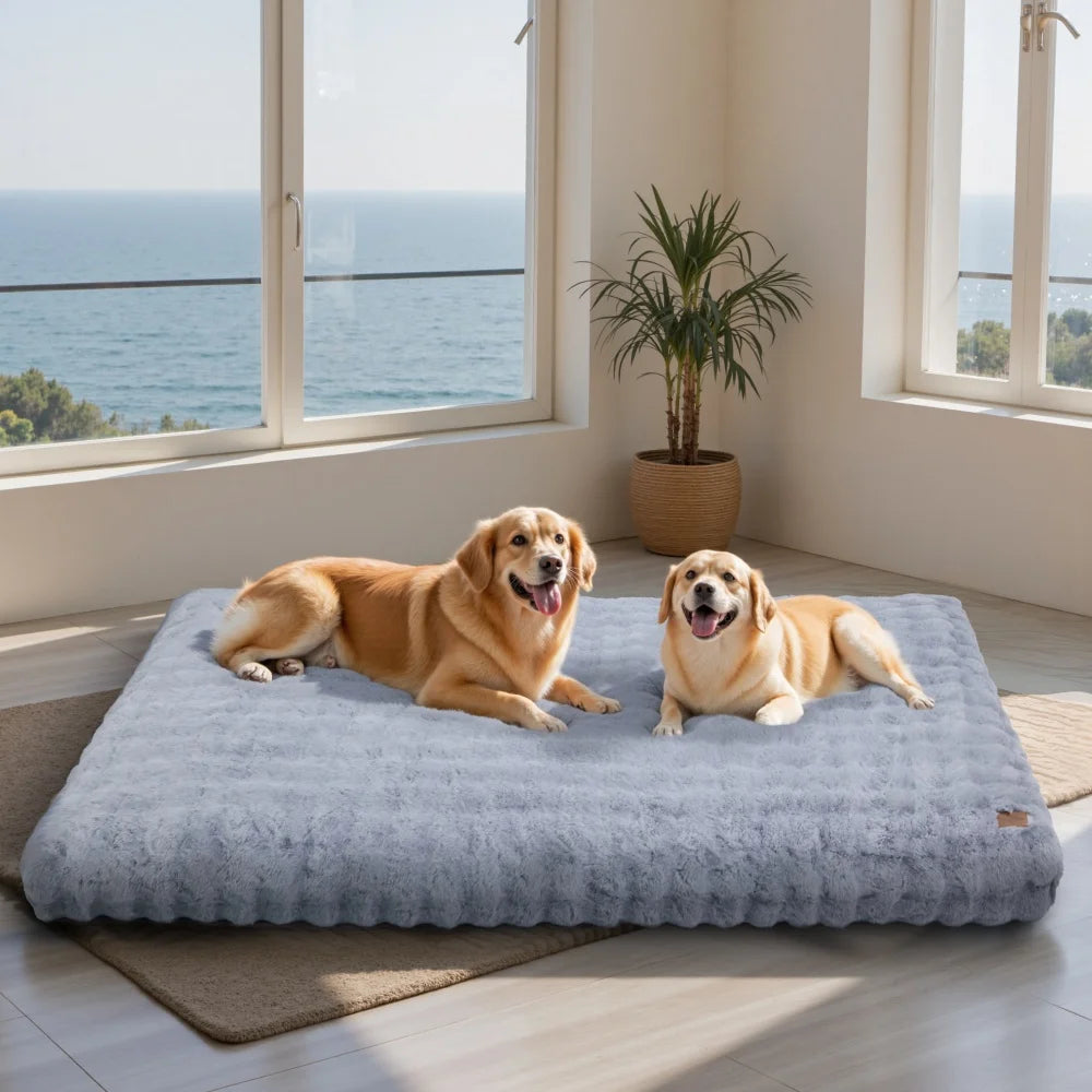 Ultra Plush Dog Bed ,Large Dog Crate Puppy Mattress, Washable Mat
