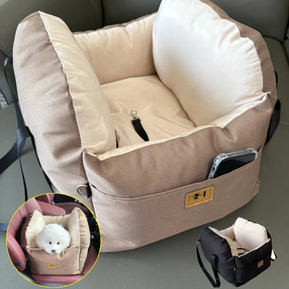 Dog Car Seat with Safety Belt, Four Season Universal Pet Nest Cushion, Washable Dogs, Cats, Sofa Bedding Travel Mattress