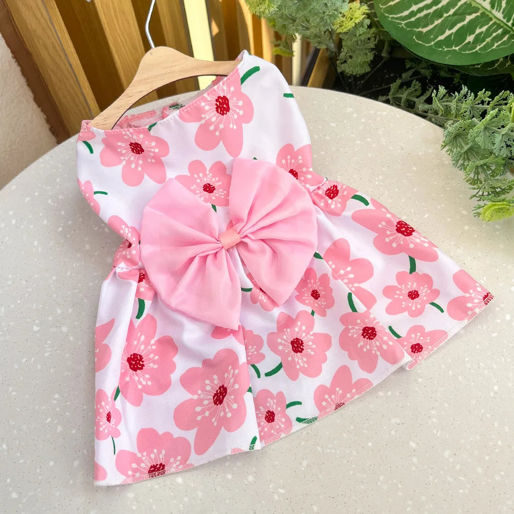Dog Princess Dress,  Cute Printed Bow Lace,  Dog Dresses for Small, Medium, Puppies... Poodle , Chihuahua