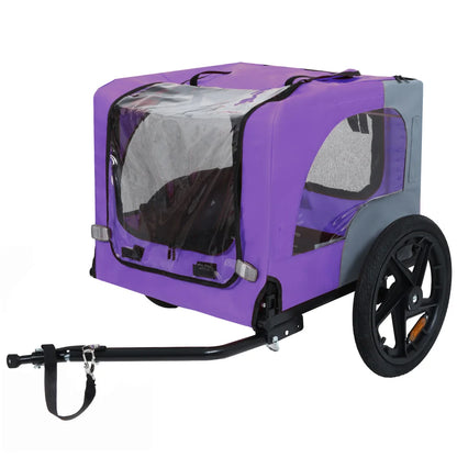 Foldable Pet Bike Trailer, Dog Bicycle Cart with Quick Release Wheels, Non-Slip Floor and, Safety Leash for Small or Medium Pets