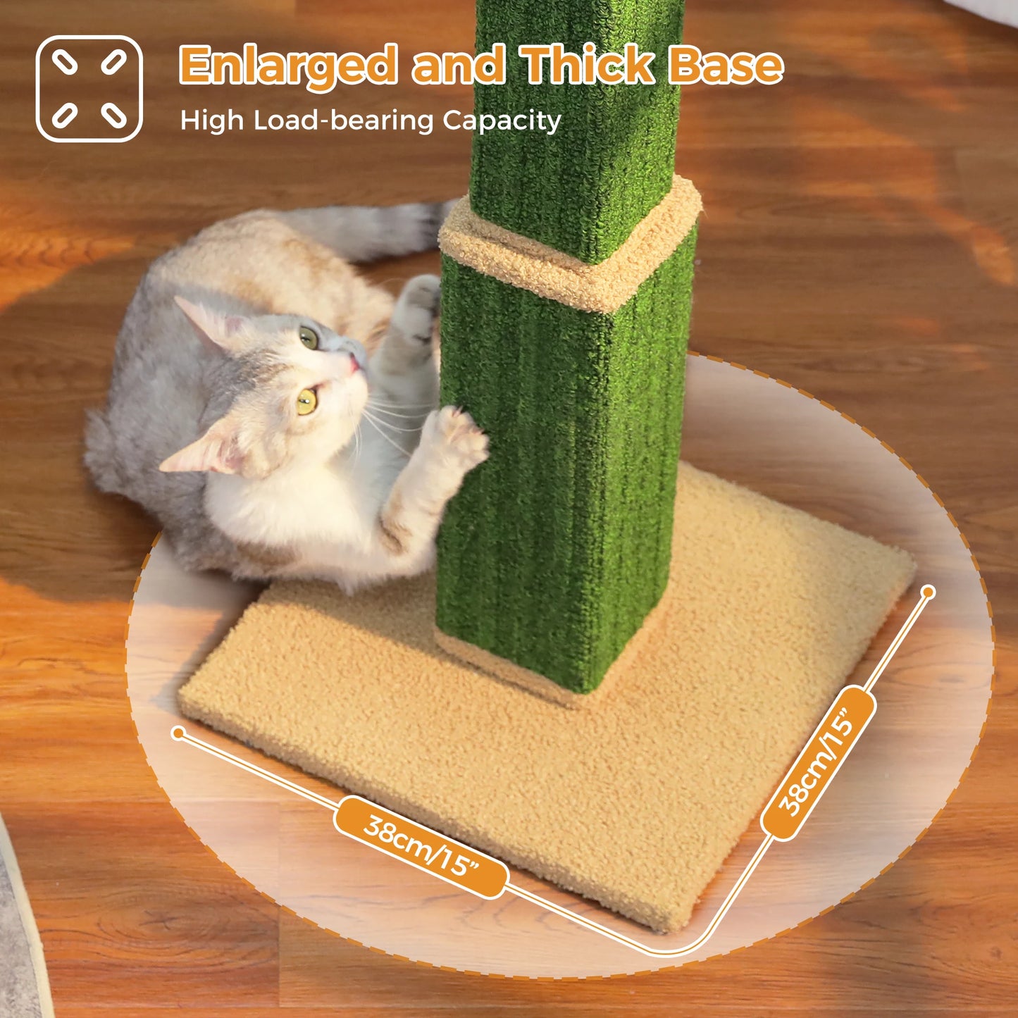 Large Cat Scratching Post for Indoor Cats, Ultimate Scratch Post with Woven Sisal Dangling Ball