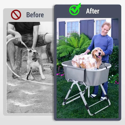Elevated Dog Bath Tubs for Bath, Foldable Pet Dog Bathing Station, Adjustable, Ideal For Medium To Large Pets