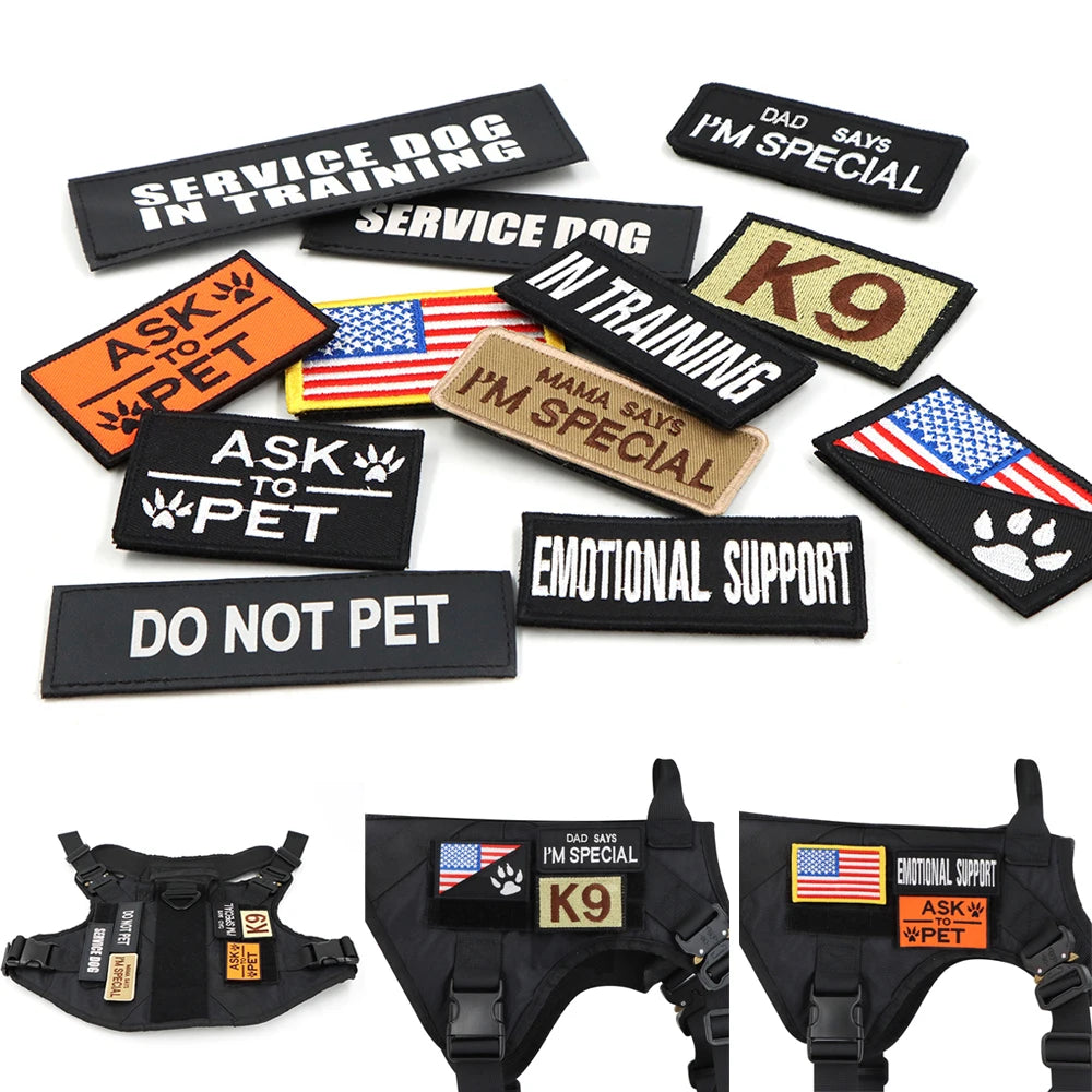Military Large Dog Harness ,Collar Leash Bags, Patches, Set Pet Malinois Training Vests Tactical Dogs Harnesses Accessories